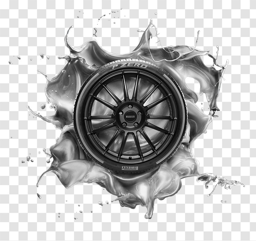 Tire Car Rim Pirelli Vehicle - Monochrome Photography Transparent PNG