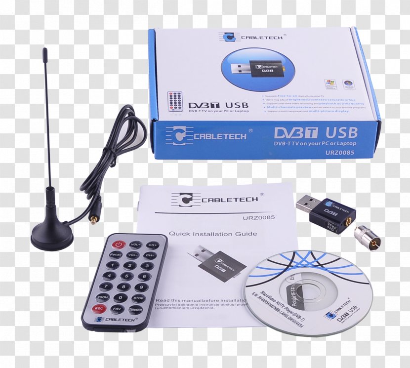 DVB-T Tuner Digital Video Broadcasting Terrestrial Television - Highdefinition - USB Transparent PNG