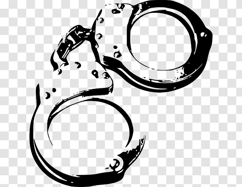 Police Cartoon - Handcuffs - Line Art Transparent PNG