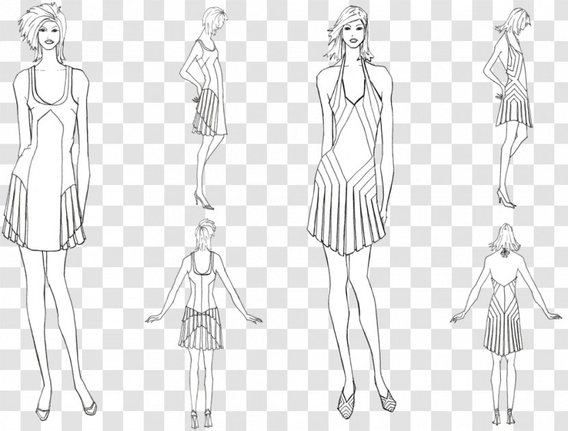Drawing Fashion Pattern - Flower - Dress Transparent PNG
