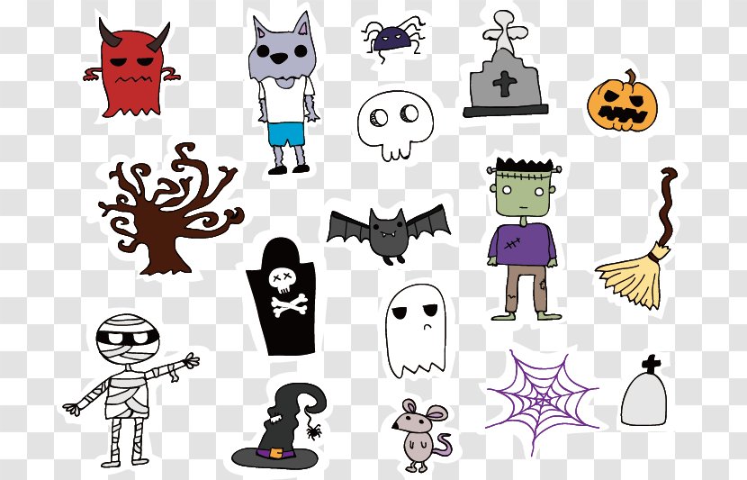 Halloween Cartoon Clip Art - Technology - Vector Hand-drawn Monster Transparent PNG