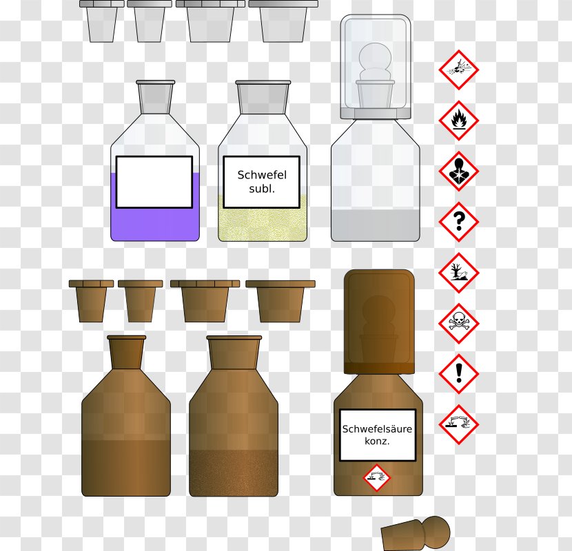 Glass Bottle Chemistry Clip Art Transparent PNG