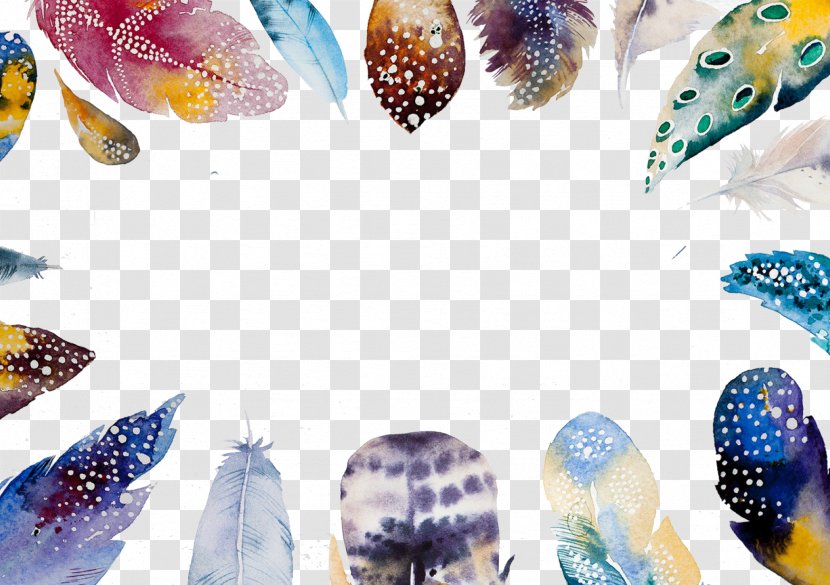 Watercolor Painting Feather Boho-chic Illustration - Painted Pattern Transparent PNG