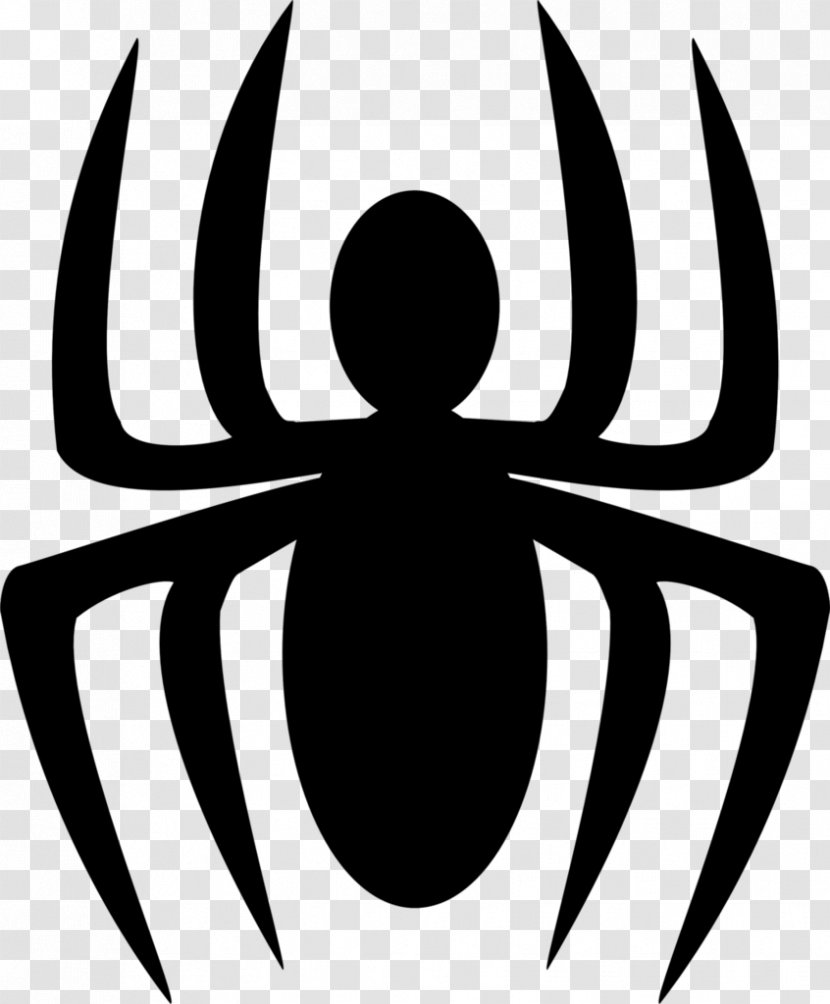 Spider-Man YouTube Stencil Clip Art - Monochrome - Spider Transparent PNG