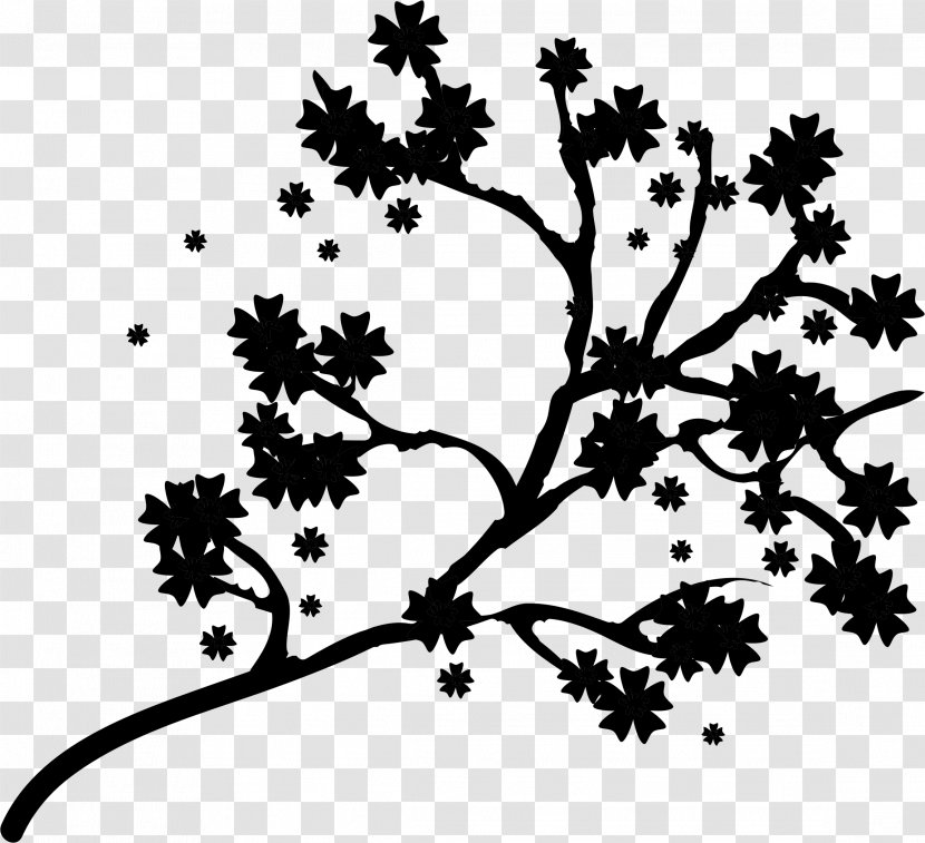 Plant Stem Leaf Flower Pattern Silhouette - Monochrome Photography Transparent PNG