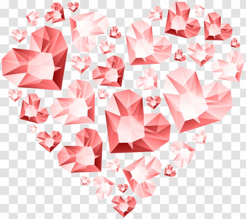 Red Diamond Pink Clip Art - Valentine S Day - Triangle Transparent PNG