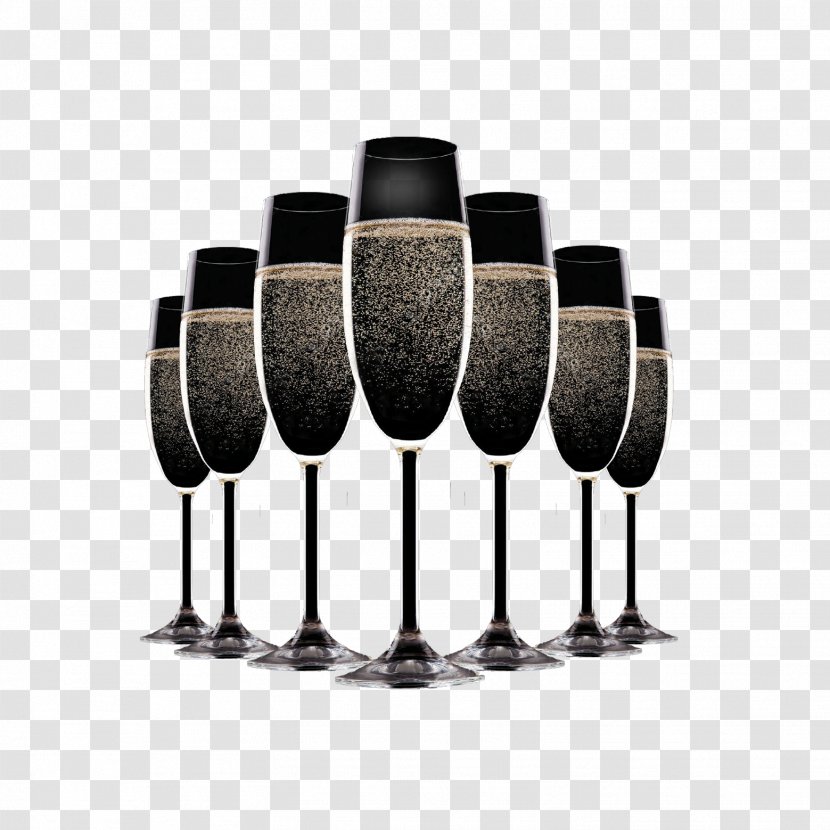 Champagne New Year's Eve - Glass - Wineglass Transparent PNG