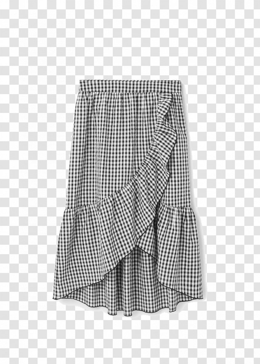 Skirt Mango Gingham Clothing Ruffle - Zipper Transparent PNG