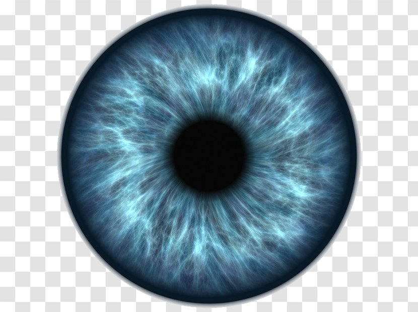 Eye Icon - Silhouette - Blue Pupil Transparent PNG