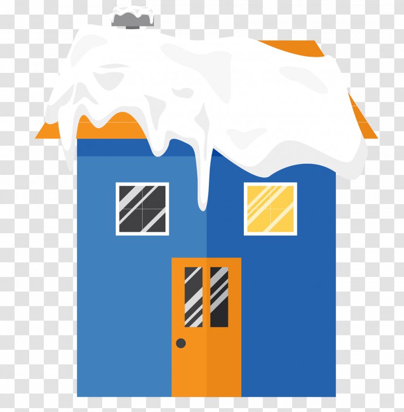 House Download Clip Art - Orange - Vector Blue Building Roof Snow Transparent PNG