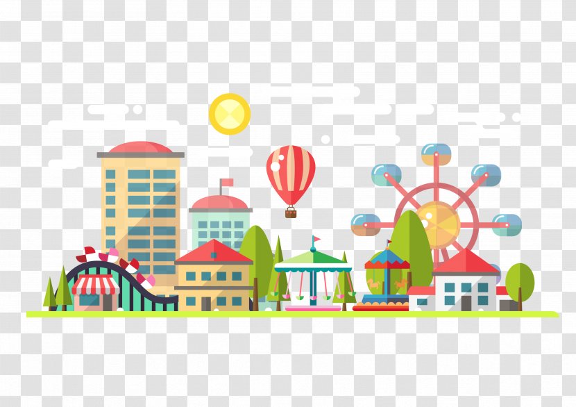 Amusement Park Ferris Wheel - Recreation - Flat Icon,Flag Icon,Sketch,character,design Transparent PNG