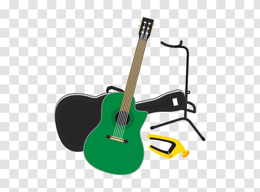 Bass Guitar Acoustic Musical Instrument Tiple - Silhouette - Hand-painted Cartoon Instruments Transparent PNG