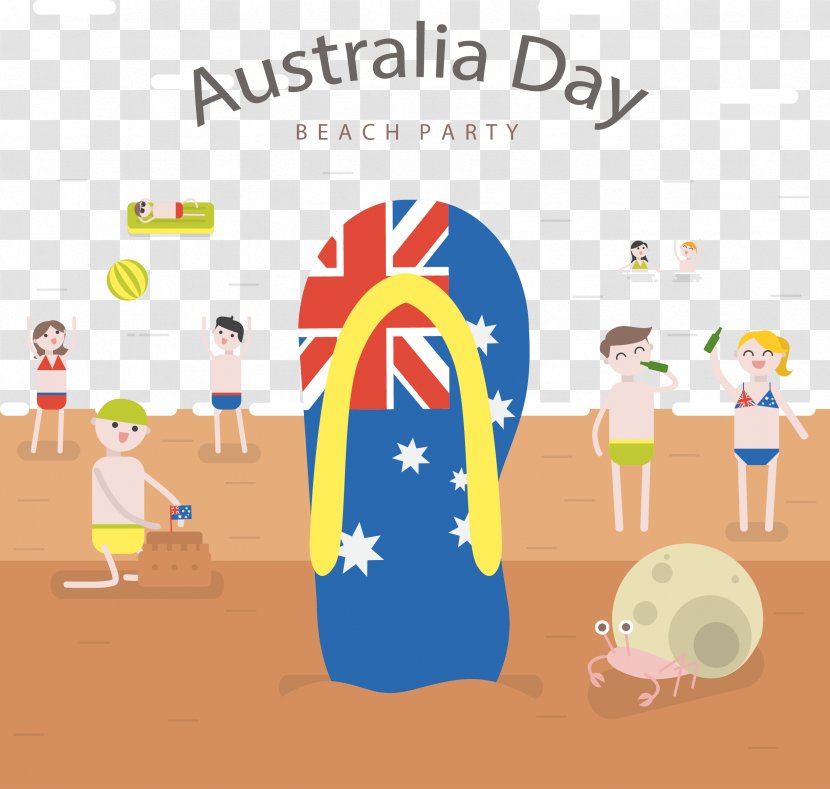 Australia Beach Vecteur - Flipflops - Vector Inserted In The Slippers On Transparent PNG