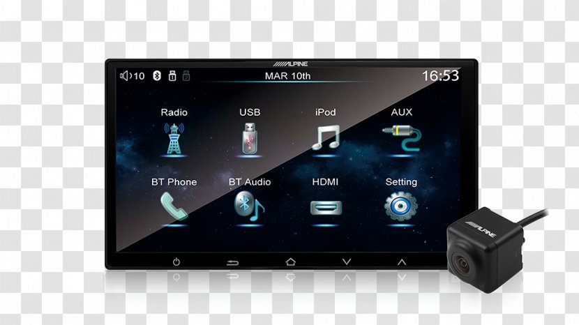 Touchscreen Head Unit Alpine Electronics Vehicle Audio USB - Portable Media Player - Stereo Glass Transparent PNG