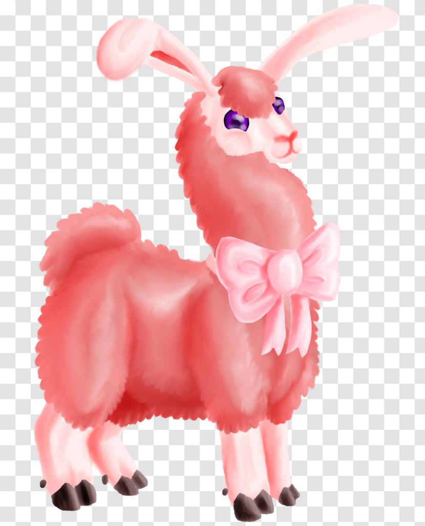 Llama Cartoon Goat Pink M - Heart Transparent PNG