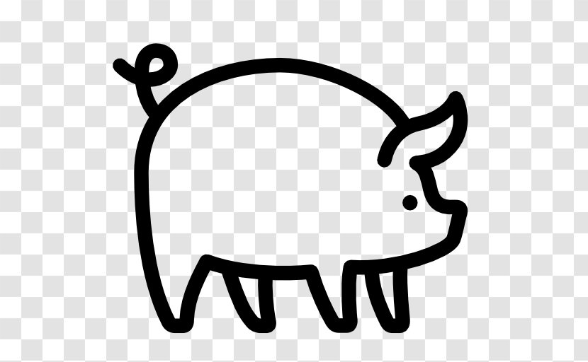 Pig Clip Art - Black - Icon Transparent PNG