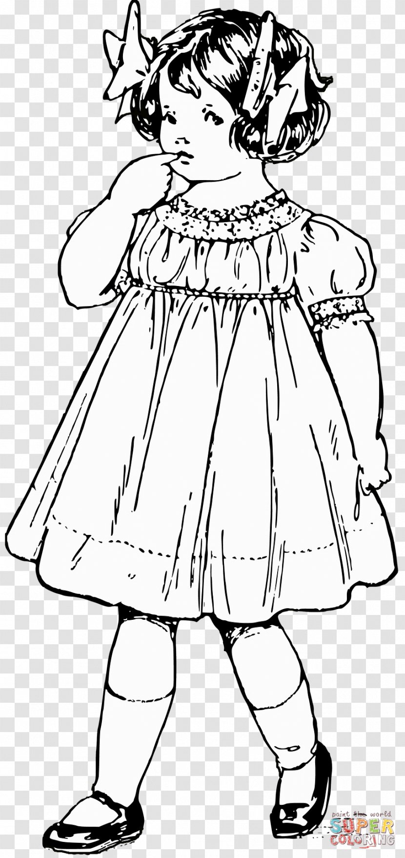 Black And White Line Art Woman Dress Drawing - Artwork Transparent PNG
