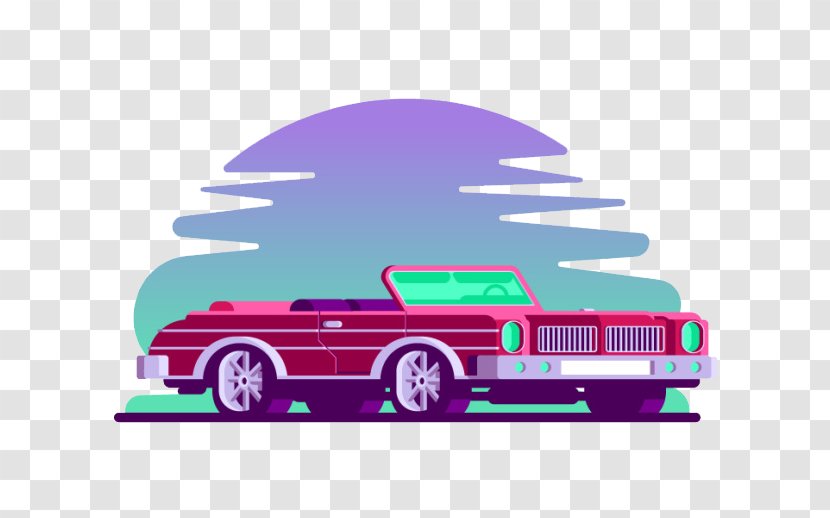 Sports Car Mid-size Illustration - Brand - Cartoon Road Transparent PNG