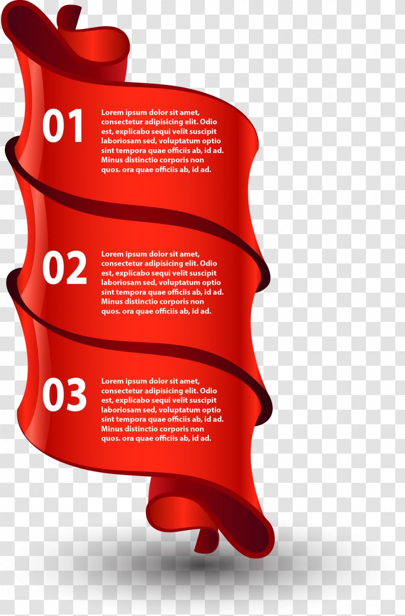 Red Ribbon Infographic - Coreldraw - Vector Table Transparent PNG
