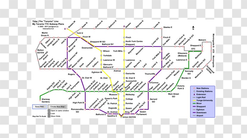 Diagram Transit Map Bus Toronto Commission - Fantasy Transparent PNG