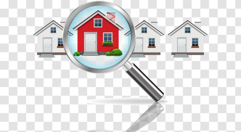 Real Estate Investing Agent Property Home Inspection - First Time Buyer - Vector Illustration Magnifying Glass House Transparent PNG
