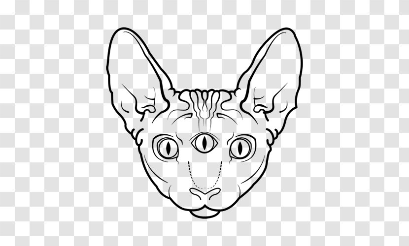 Whiskers Sphynx Cat Nationhats Popular Names Fullcap - Head - Drawing Transparent PNG
