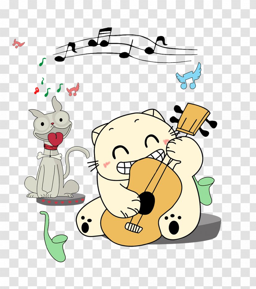 Cartoon Download Computer File - Mammal - Animal Guitar Transparent PNG