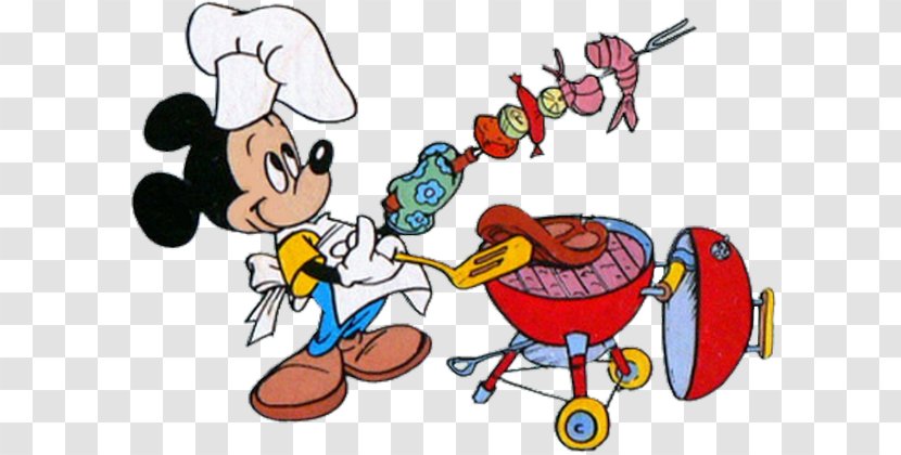 Barbecue Mickey Mouse Grilling Chef Clip Art - Cartoon Transparent PNG