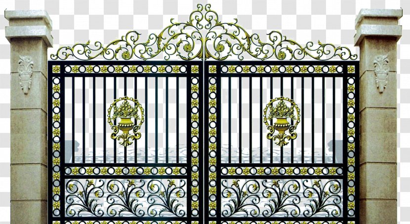 Gate Wrought Iron Fence Driveway - Beautiful Transparent PNG