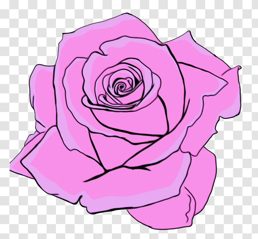 Purple Watercolor Flower - Wet Ink - Camellia China Rose Transparent PNG
