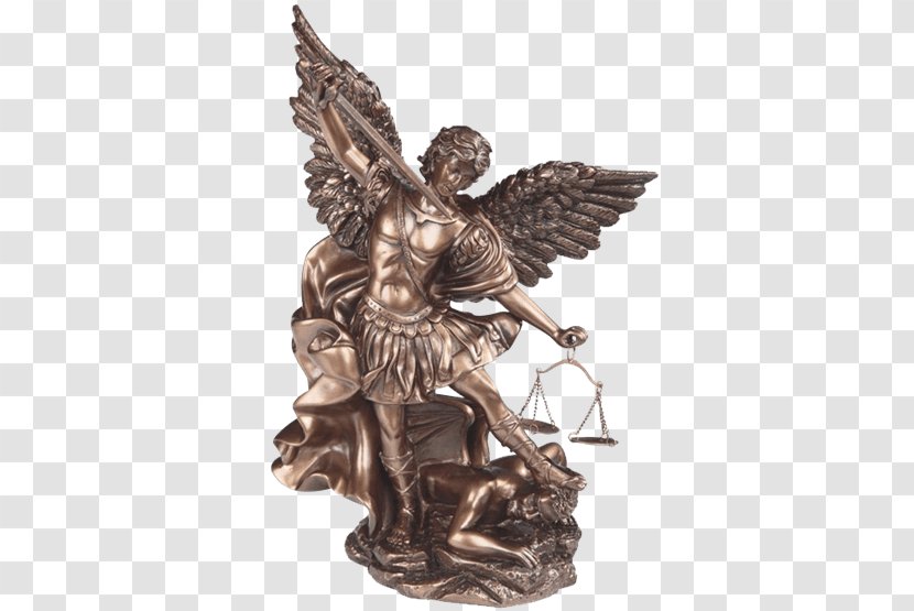 Michael Bronze Sculpture Lucifer Archangel Statue - Angel Transparent PNG