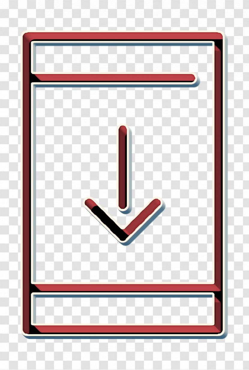 Web Navigation Line Craft Icon Technology Download - Rectangle Downloading From Smartphone Transparent PNG