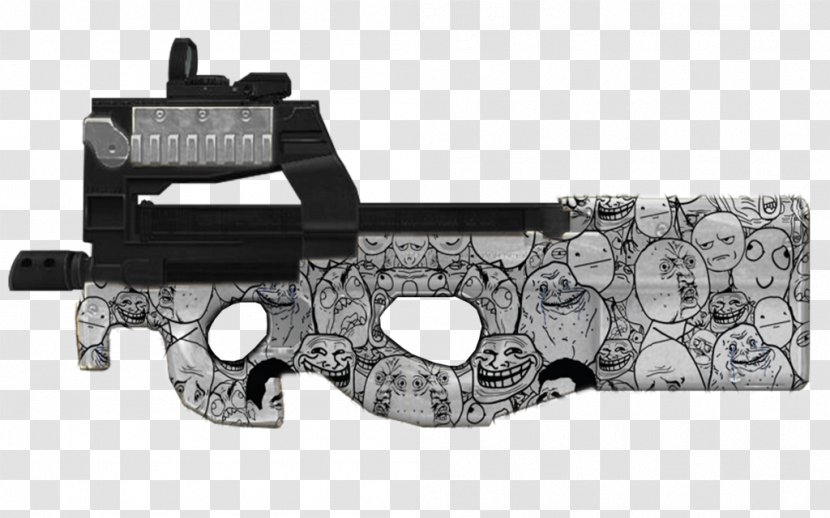Trigger Point Blank FN P90 Weapon Firearm - Frame Transparent PNG