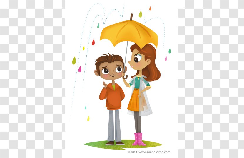 Toddler Clip Art - Happiness - Boy With Umbrella Transparent PNG
