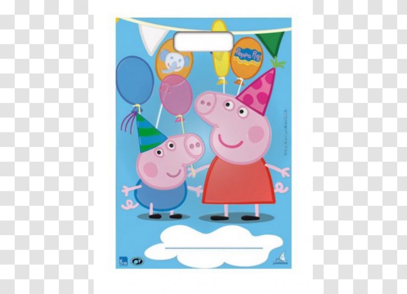 Daddy Pig Party George Birthday Bag Transparent PNG