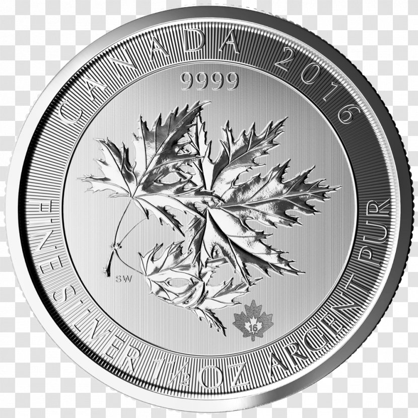 Silver Coin Canadian Gold Maple Leaf Transparent PNG