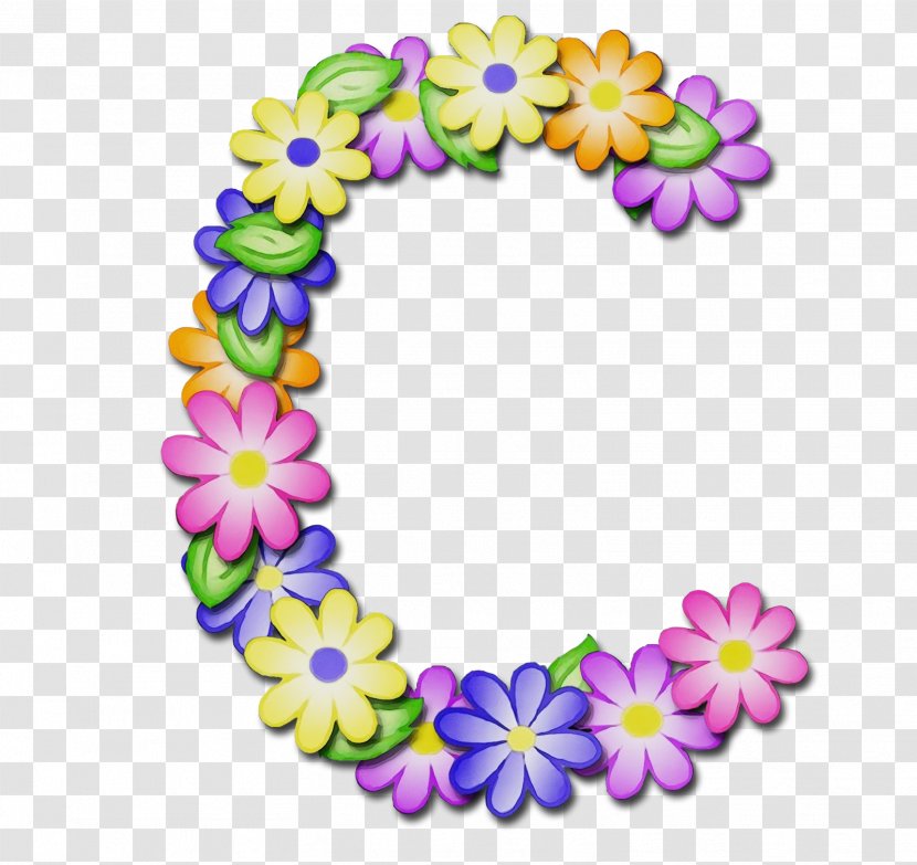 Watercolor Flower Wreath - English Alphabet - Wildflower Transparent PNG