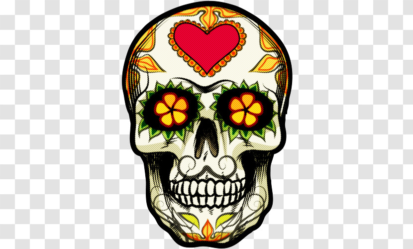 Bone Skull Head Sticker Heart Transparent PNG