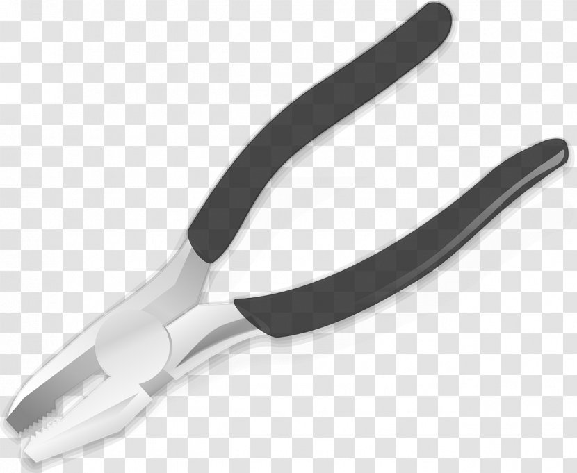 Pliers Hand Tool - Black And White Transparent PNG