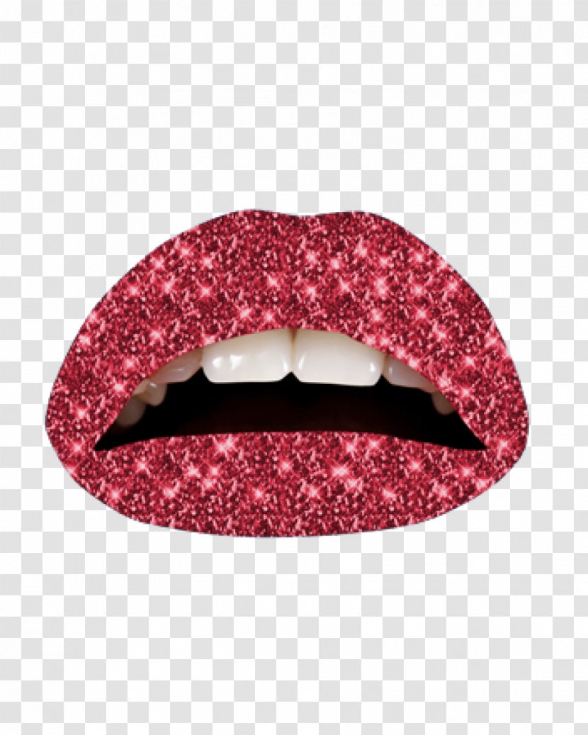 Violent Lips Glitter Tattoo Cosmetics - Magenta - Lipstick Transparent PNG