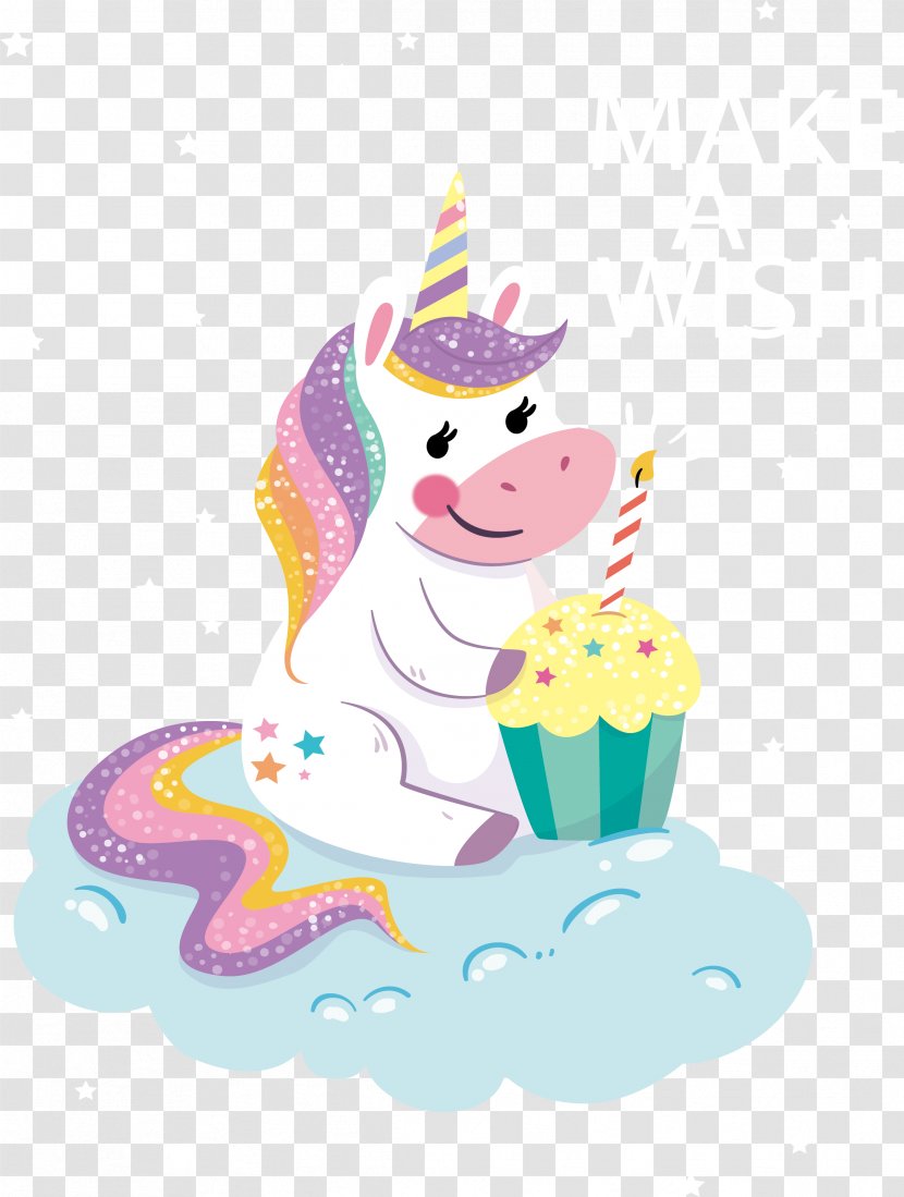 Birthday Euclidean Vector Party Icon - Drawing - Wishing Unicorn Transparent PNG