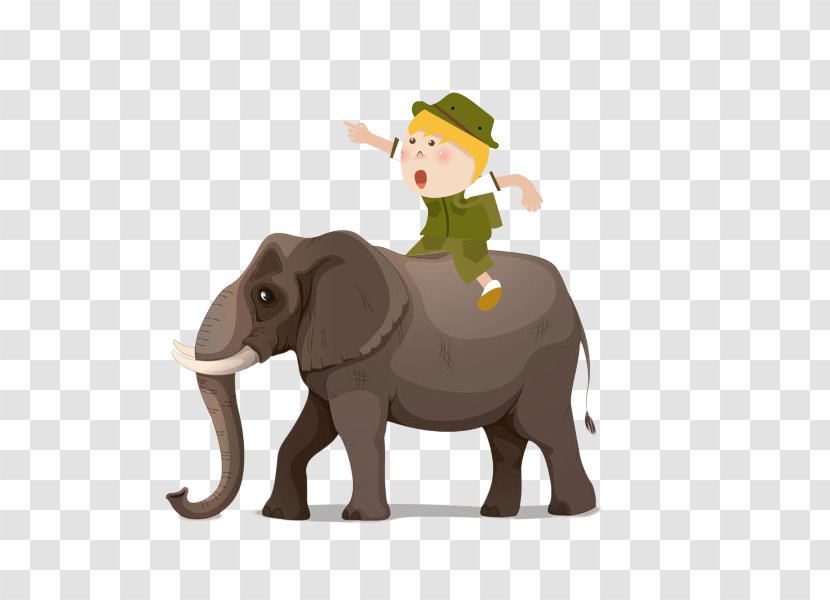 African Bush Elephant Giraffe Clip Art - Zoo - Child Riding An Transparent PNG