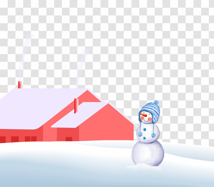 Dongzhi Daxue Snowman Solar Term - Red - Cartoon Snow Transparent PNG