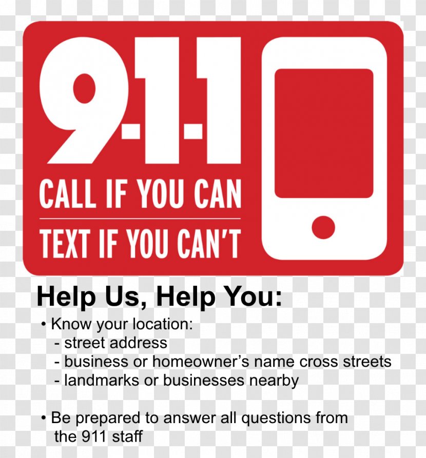 Culver City Text Messaging 9-1-1 Buckeye Telephone Call - Message - 911 Transparent PNG