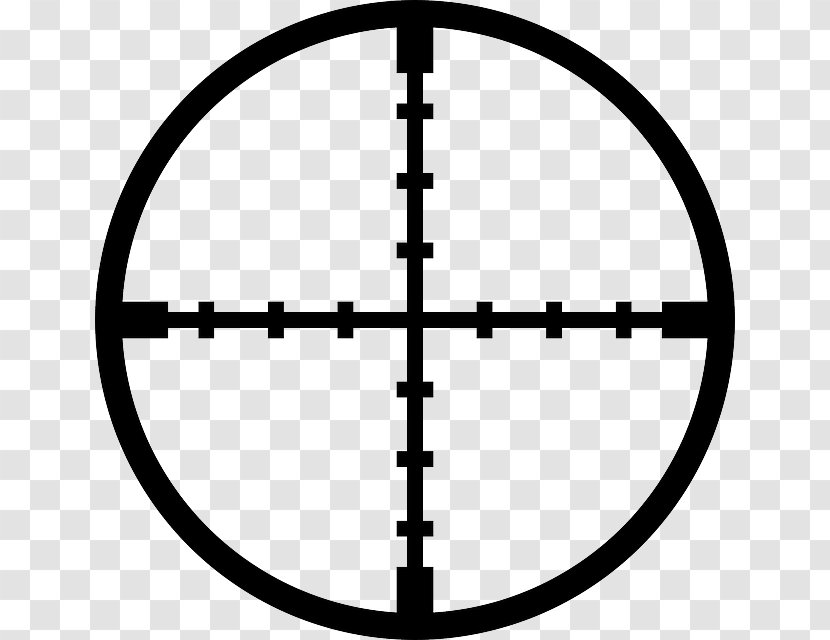 Reticle Telescopic Sight Clip Art - Black And White - Target Transparent PNG