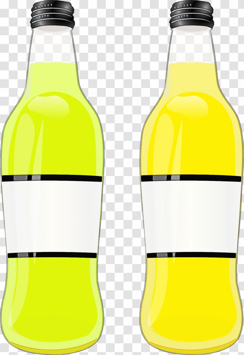 Bottle Yellow Glass Beer Drink - Paint - Soft Tableware Transparent PNG