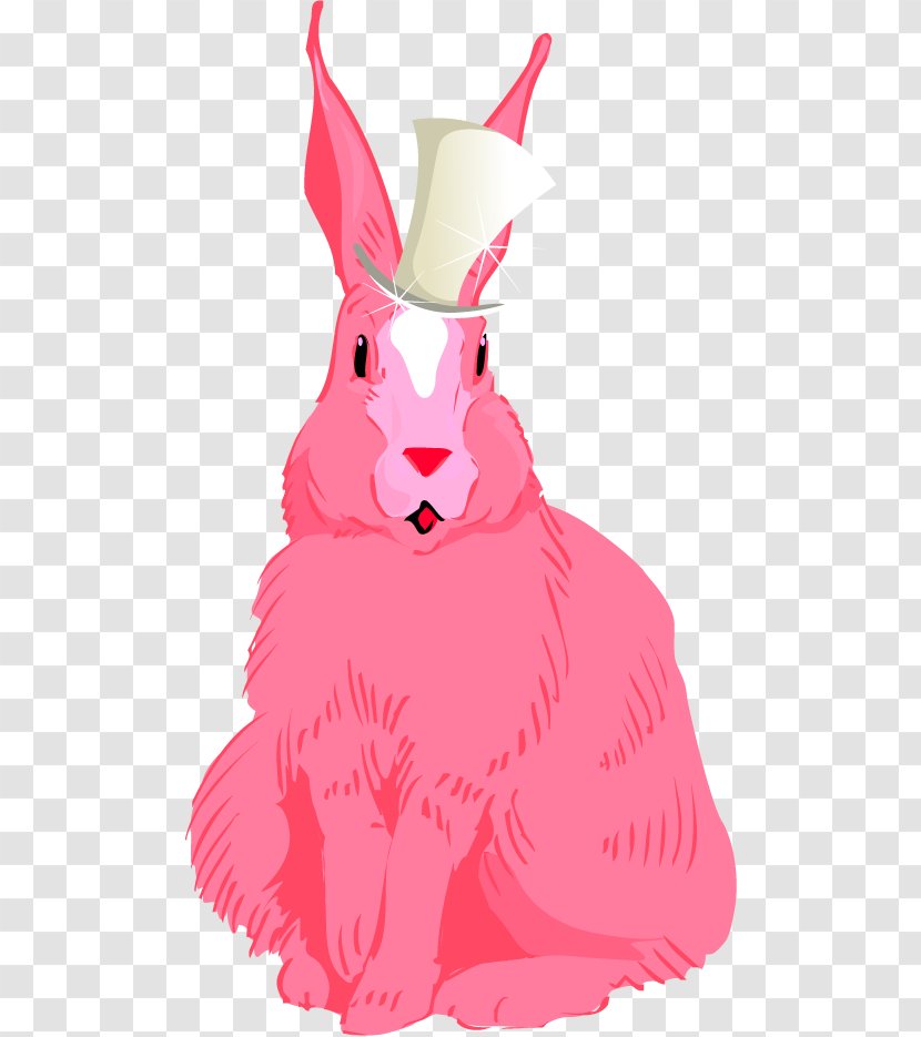 Domestic Rabbit Easter Bunny Hare Clip Art - Vector Pink Transparent PNG
