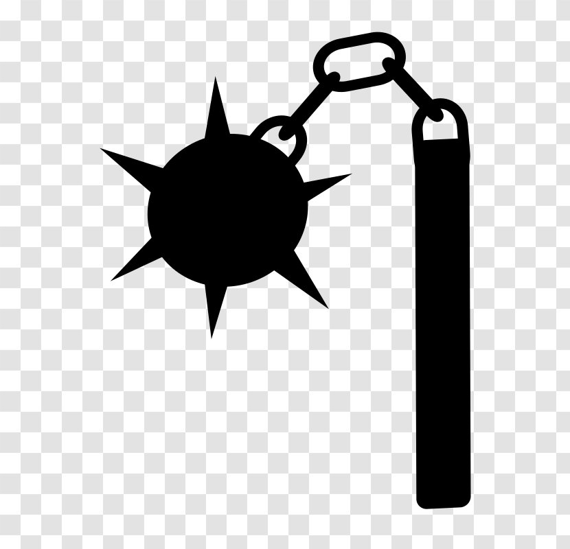 Morning Star Flail Silhouette Clip Art Transparent PNG