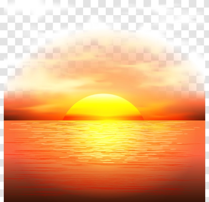 Sunset Adobe Illustrator - Red Sky At Morning - Vector Transparent PNG