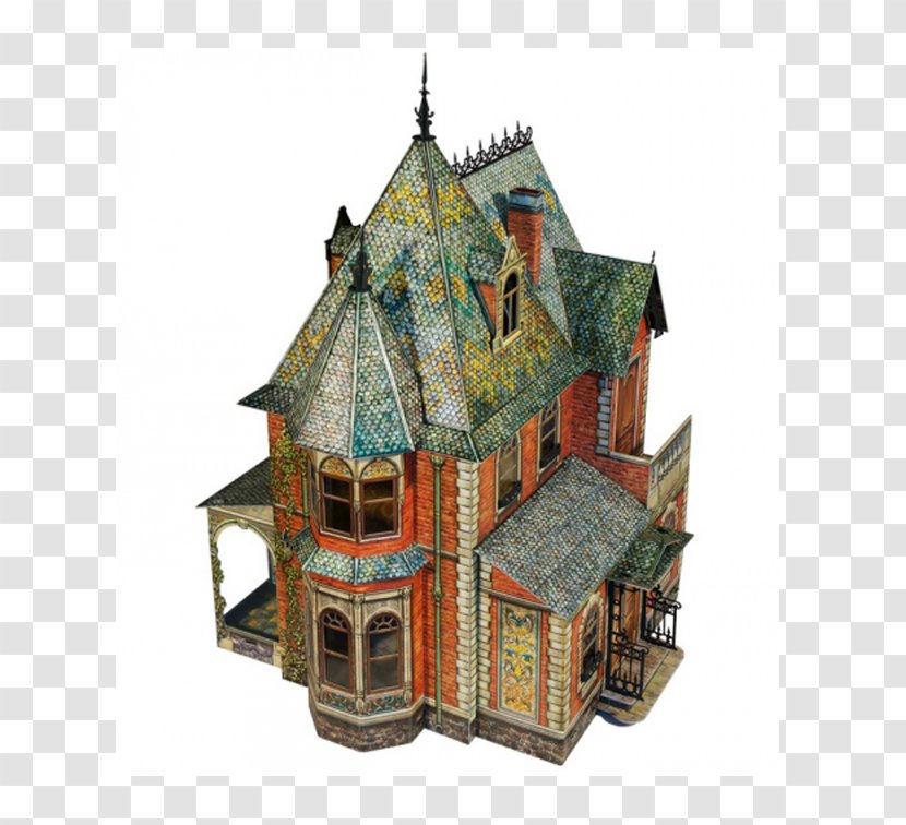 Victorian Era Dollhouse Toy - Medieval Architecture Transparent PNG